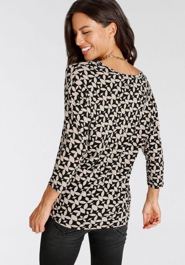 Laura Scott Shirt met 3 4-mouwen casual gesneden bedrukt v-hals - Foto 5