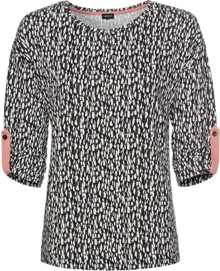 Laura Scott Shirt met 3 4 mouwen met allover-print
