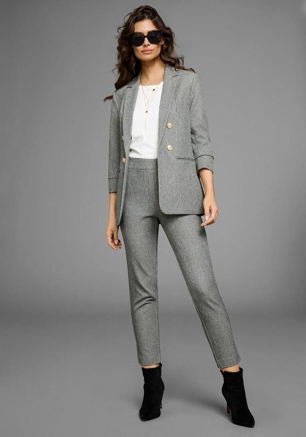 Laura Scott Lange blazer met goudkleurige knopen - Foto 2