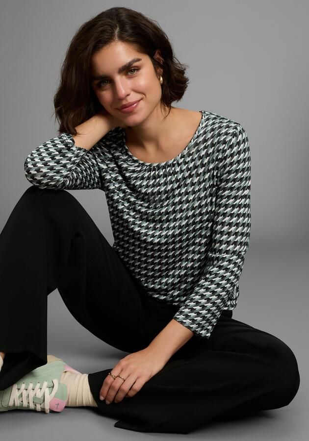 Laura Scott Shirt met 3 4 mouwen met grafische all-over print nieuwe collectie - Foto 9