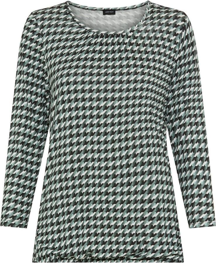 Laura Scott Shirt met 3 4 mouwen met grafische all-over print nieuwe collectie