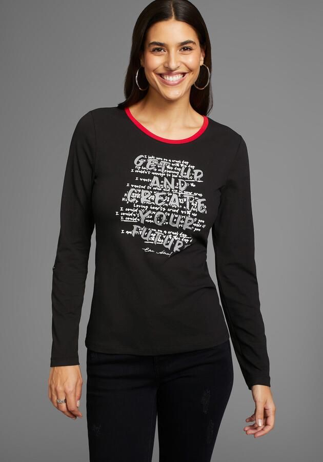 Laura Scott Shirt met 3 4 mouwen met modieuze voorprint & kleurrijke details - Foto 7