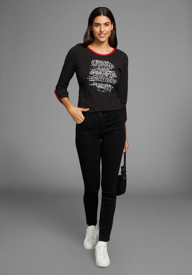 Laura Scott Shirt met 3 4 mouwen met modieuze voorprint & kleurrijke details - Foto 4