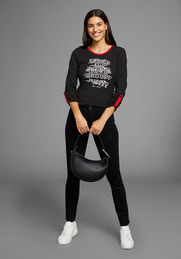 Laura Scott Shirt met 3 4 mouwen met modieuze voorprint & kleurrijke details - Foto 5