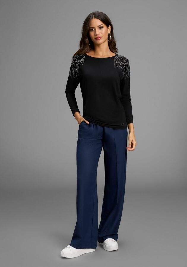 Laura Scott Shirt met 3 4 mouwen met strass steentjes nieuwe collectie - Foto 4