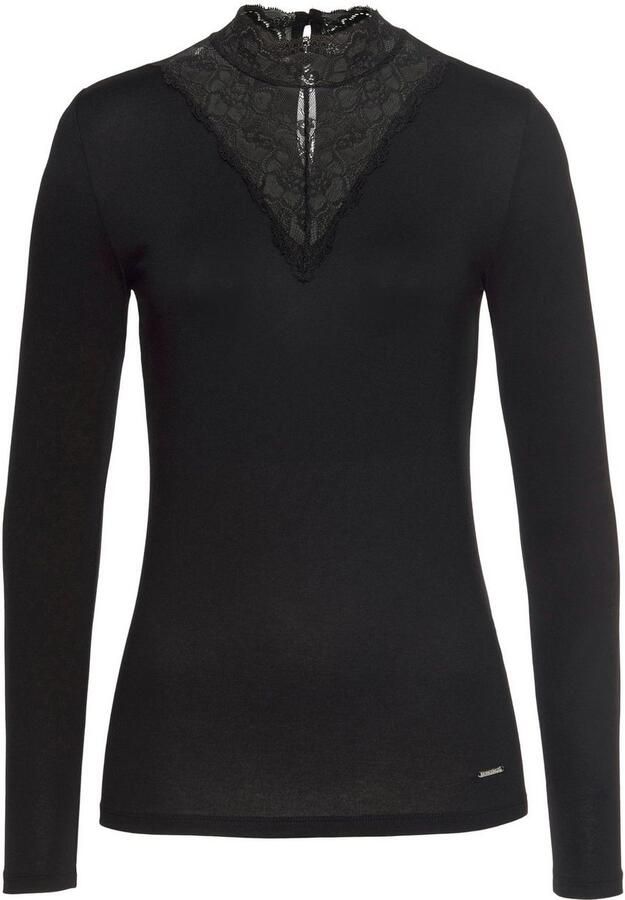 Laura Scott Shirt met lange mouwen figuurvolgende pasvorm lange mouwen met staande kraag - Foto 7