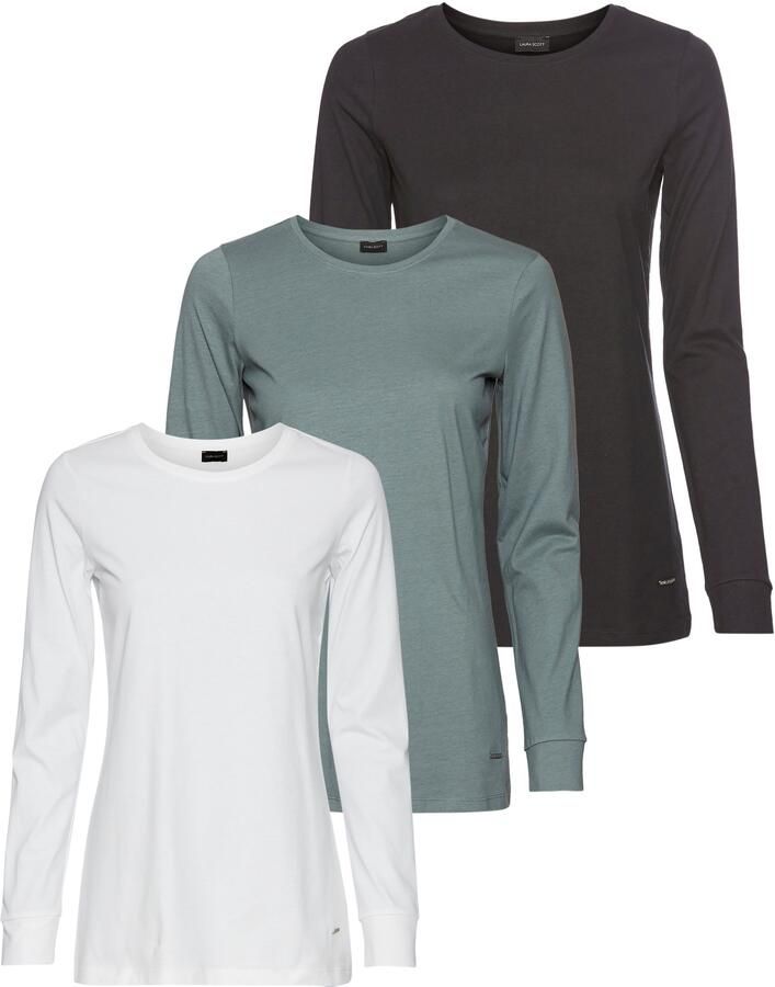 Laura Scott Shirt met lange mouwen met boord aan de mouwen (Set van 3) - Foto 8