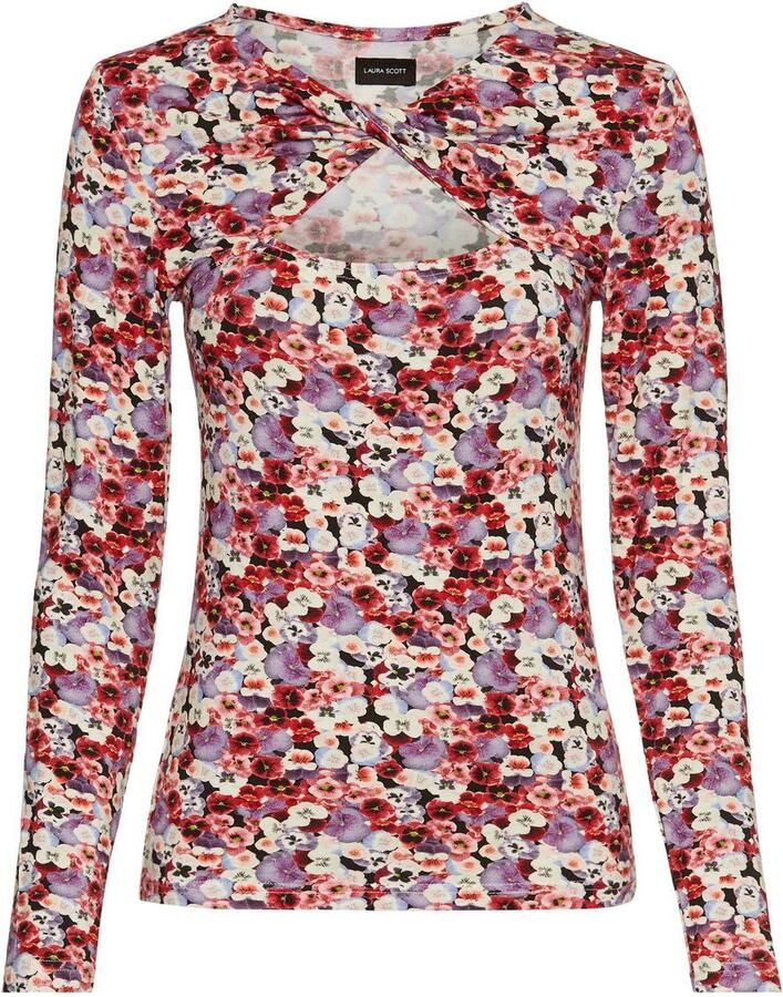 Laura Scott Shirt met lange mouwen met twisteffect bij de halslijn