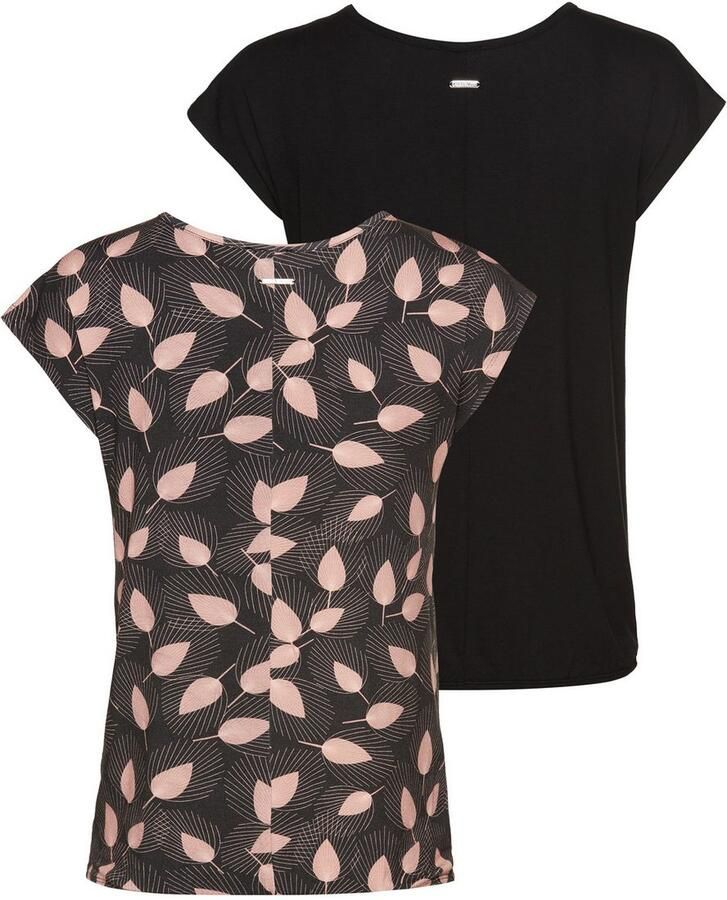 Laura Scott Shirt met print met bloe print (set 2-delig)