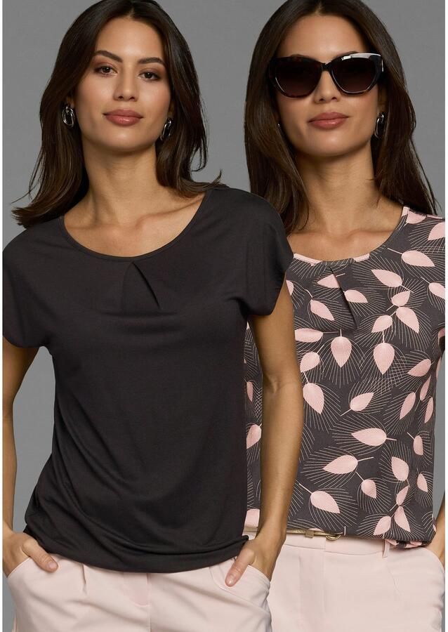 Laura Scott Shirt met print met bloe print (set 2-delig) - Foto 4