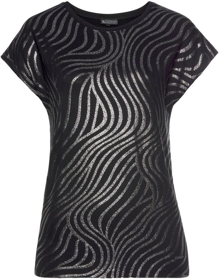 Laura Scott Shirt met ronde hals Korte mouwen figuurvolgend van elastische single jersey - Foto 12