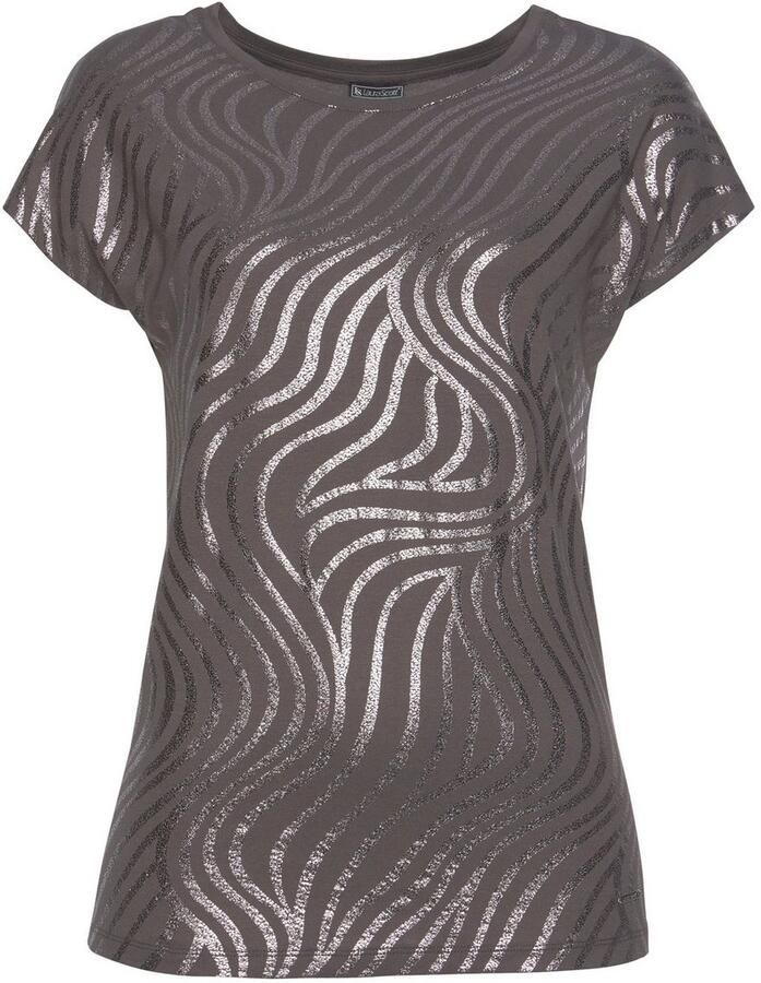 Laura Scott Shirt met ronde hals Korte mouwen figuurvolgend van elastische single jersey