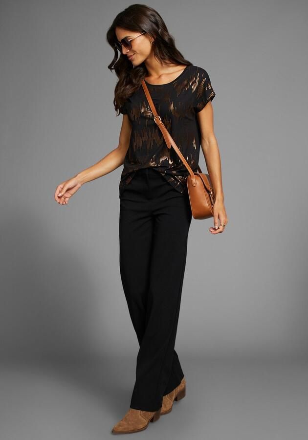 Laura Scott Shirt met ronde hals met glinsterende paillettenprint - Foto 4