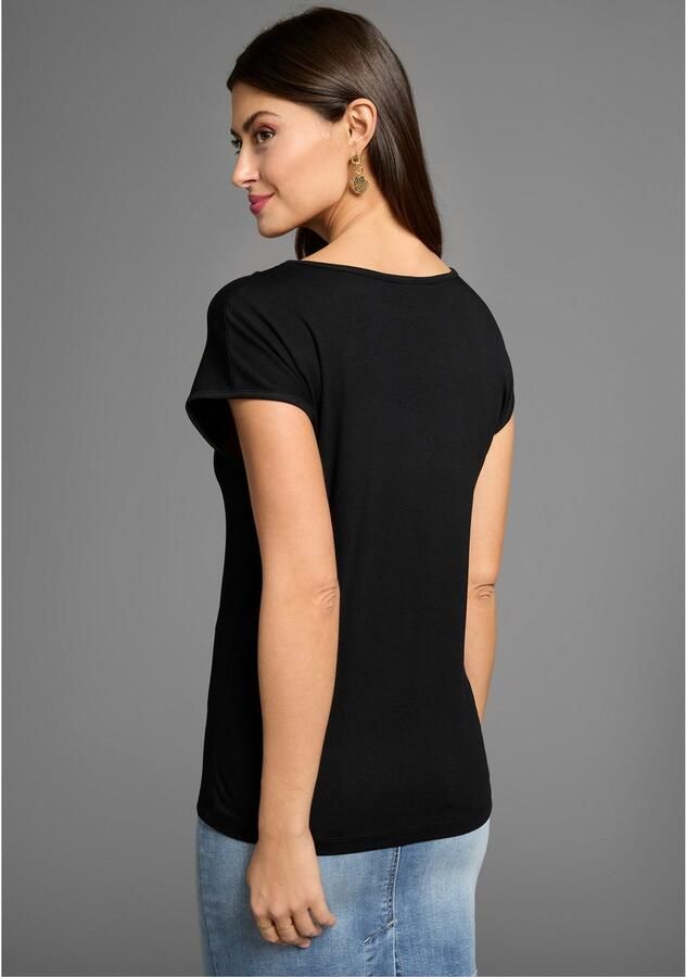 Laura Scott Shirt met ronde hals met goudkleurige sierketting - Foto 3