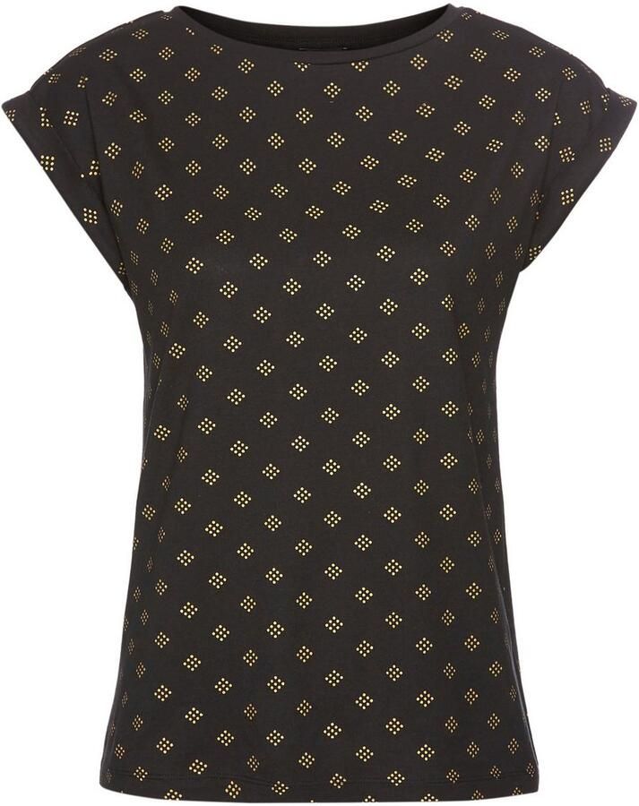 Laura Scott Shirt met ronde hals met minimalistische grafische allover-print