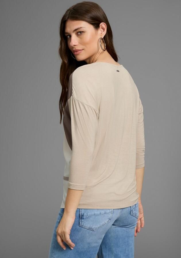 Laura Scott Shirtblouse in materiaalmix met folieprint nieuwe kleuren - Foto 4