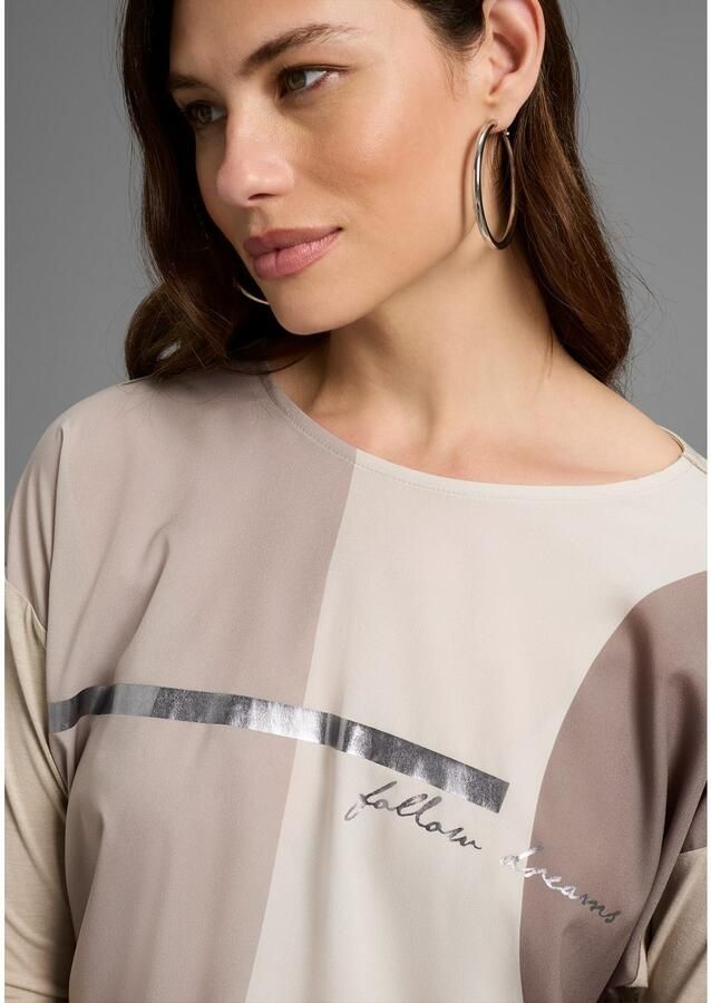 Laura Scott Shirtblouse in materiaalmix met folieprint nieuwe kleuren - Foto 3