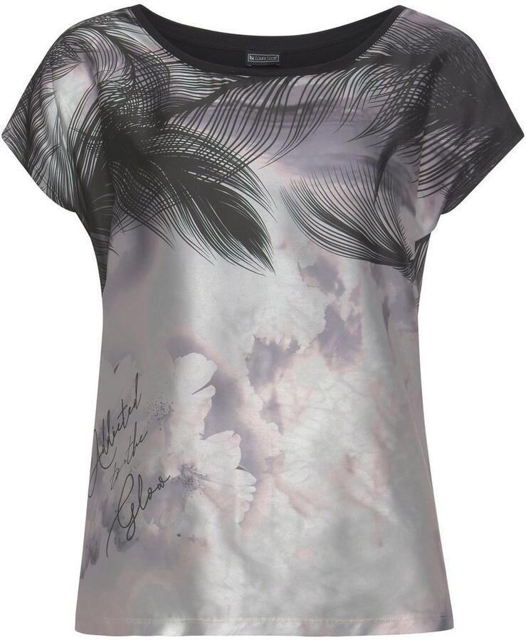 Laura Scott Shirtblouse in modieuze materialenmix nieuwe kleuren