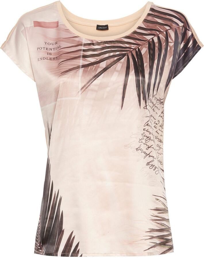 Laura Scott Shirtblouse in modieuze materialenmix nieuwe kleuren