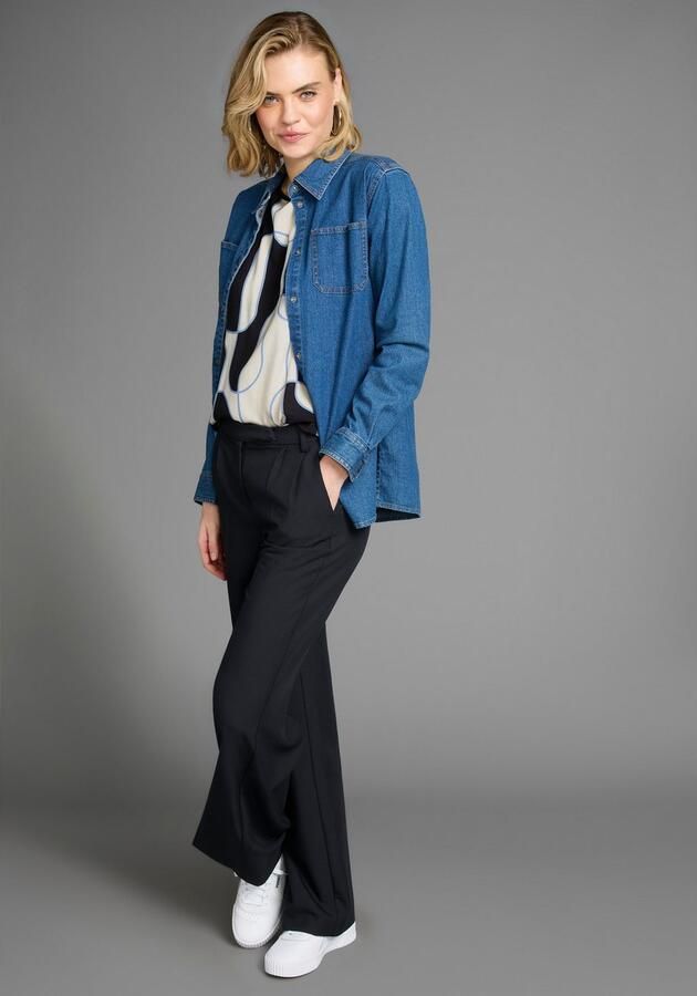 Laura Scott Shirtblouse met grafische print in materiaalmix - Foto 8