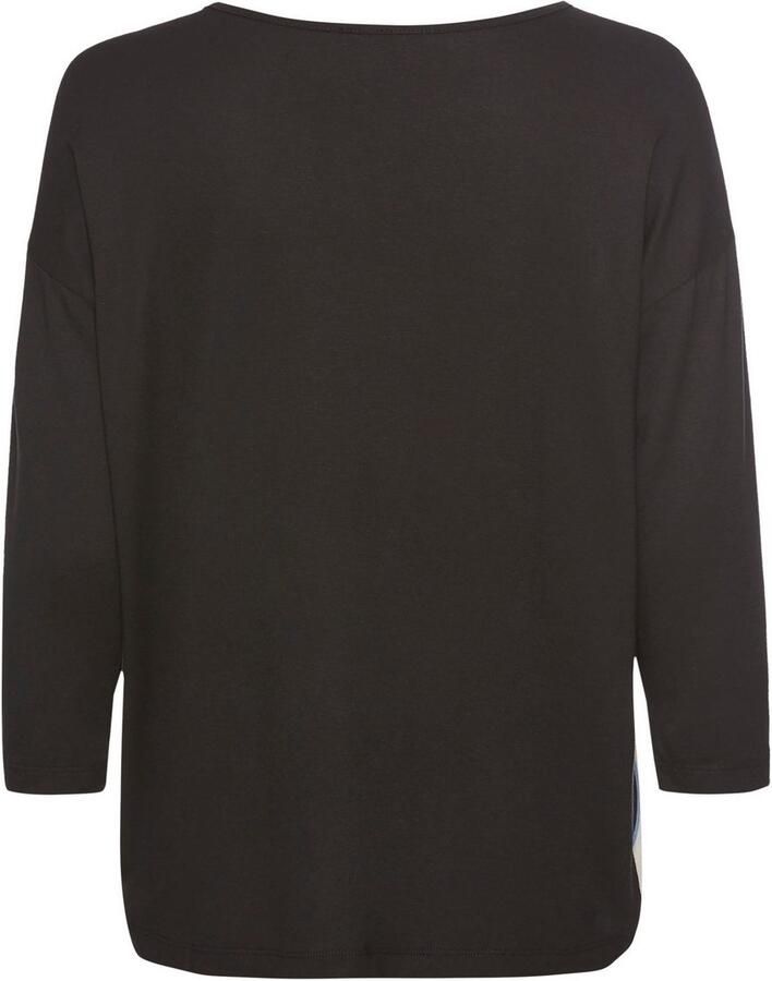 Laura Scott Shirtblouse met grafische print in materiaalmix - Foto 2