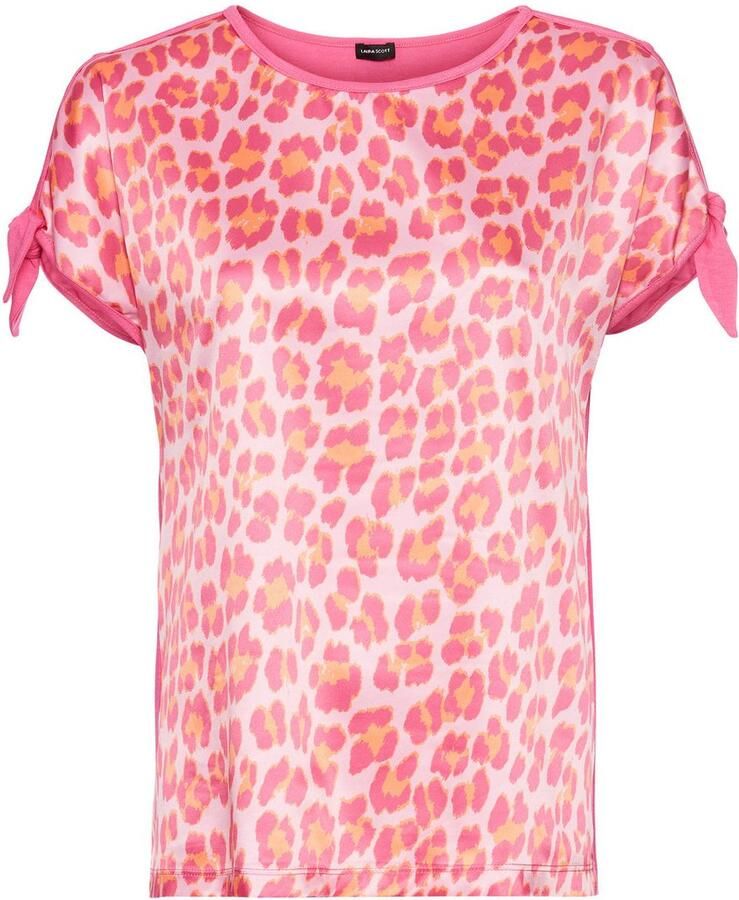 Laura Scott Shirtblouse met luipaardprint & strikband