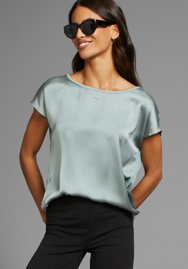 Laura Scott Shirtblouse van satijn en jersey - Foto 3