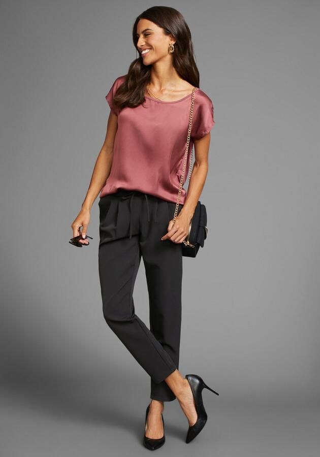 Laura Scott Shirtblouse van satijn en jersey - Foto 3