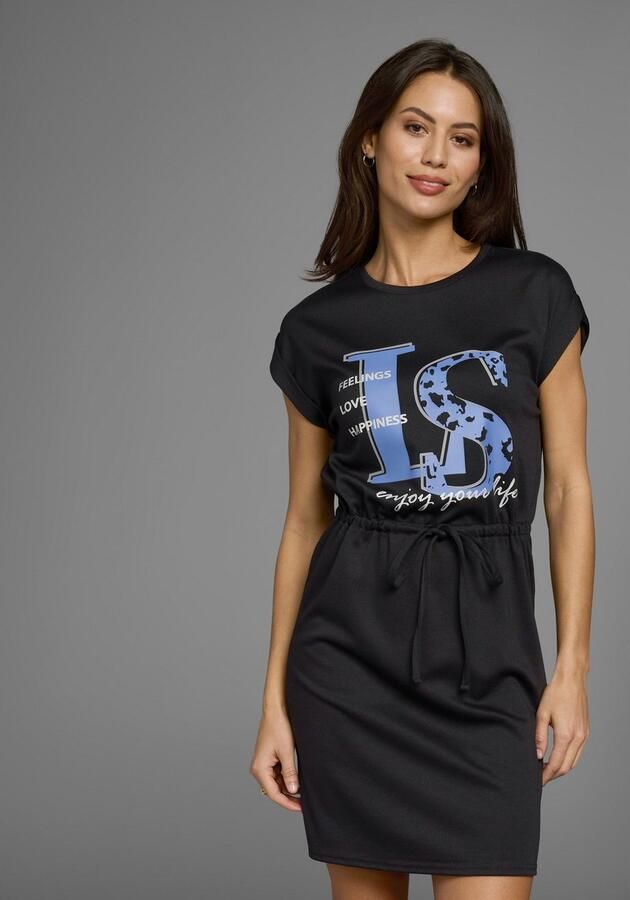 Laura Scott Shirtjurk met striktaille en frontprint - Foto 3