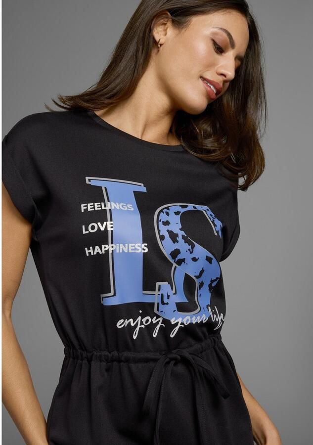 Laura Scott Shirtjurk met striktaille en frontprint - Foto 2