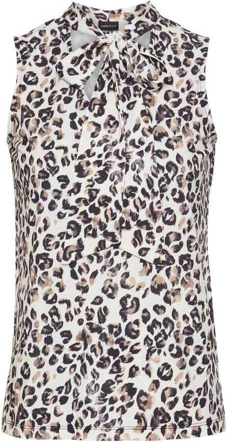 Laura Scott Shirttop in luipaard-look met brede strikband - Foto 5