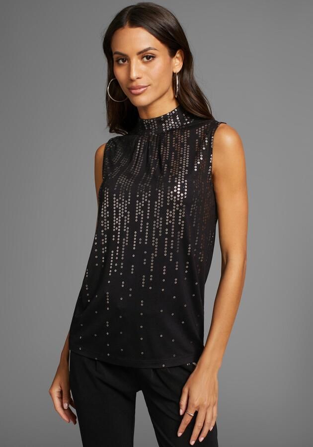 Laura Scott Shirttop met paillettenprint - Foto 6