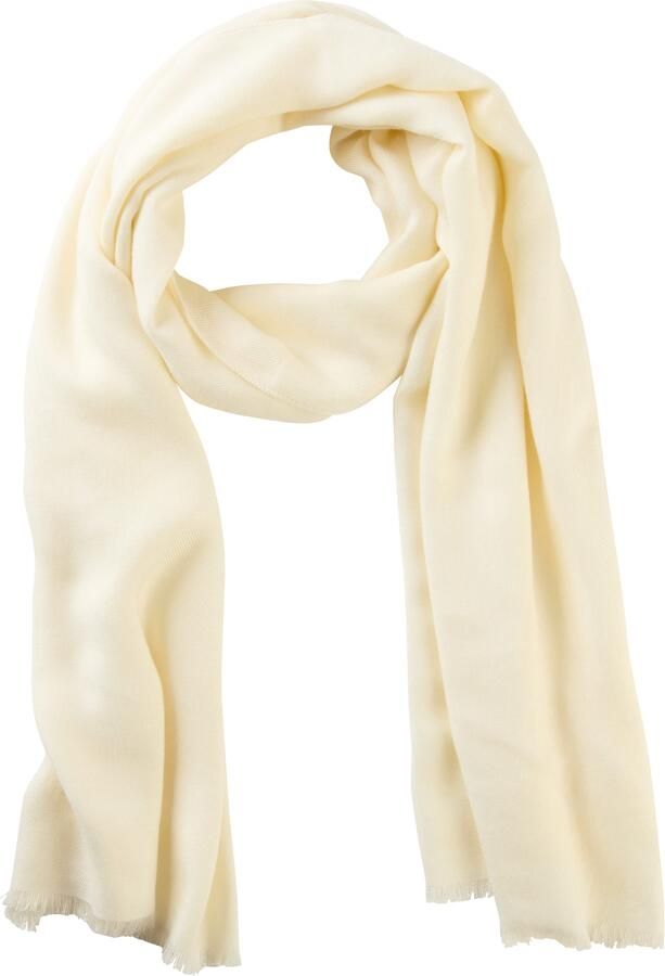 Laura Scott Sjaal-doek met fijne franjes nieuwe kleur champagne - Foto 2