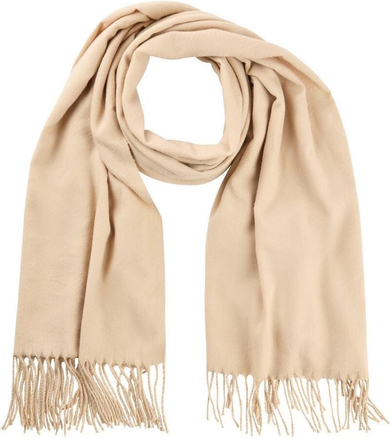 Laura Scott Sjaal met modieuze franjes in klassieke effen kleuren nieuw
