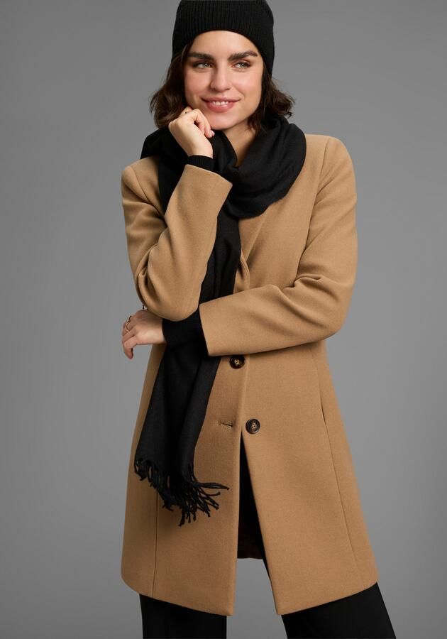 Laura Scott Sjaal met modieuze franjes in klassieke effen kleuren nieuw - Foto 3