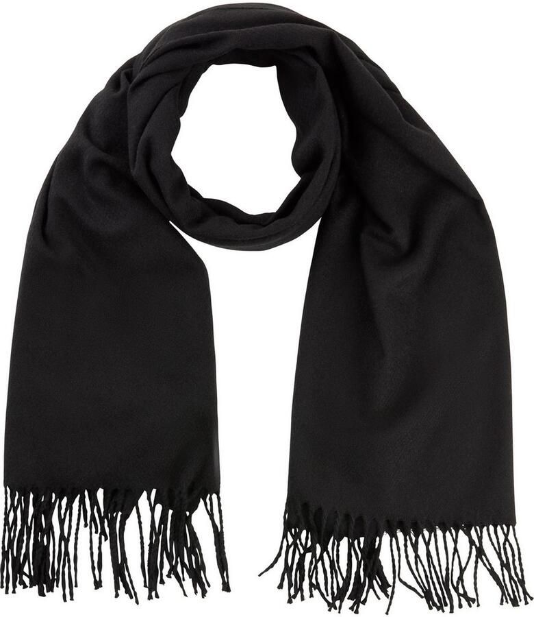 Laura Scott Sjaal met modieuze franjes in klassieke effen kleuren nieuw