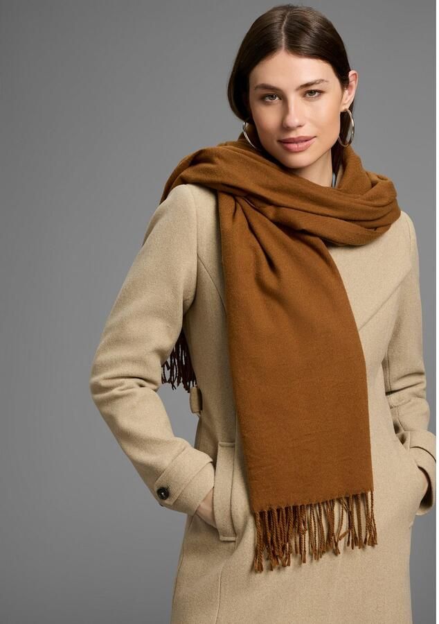 Laura Scott Sjaal met modieuze franjes in klassieke effen kleuren nieuw - Foto 3