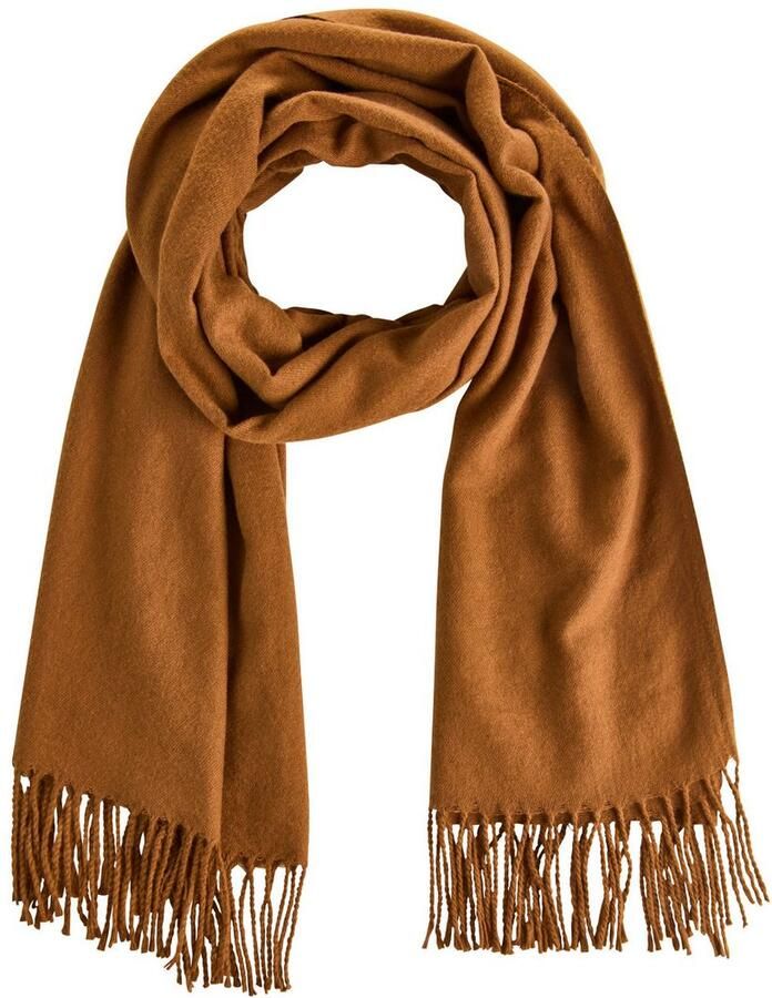 Laura Scott Sjaal met modieuze franjes in klassieke effen kleuren nieuw