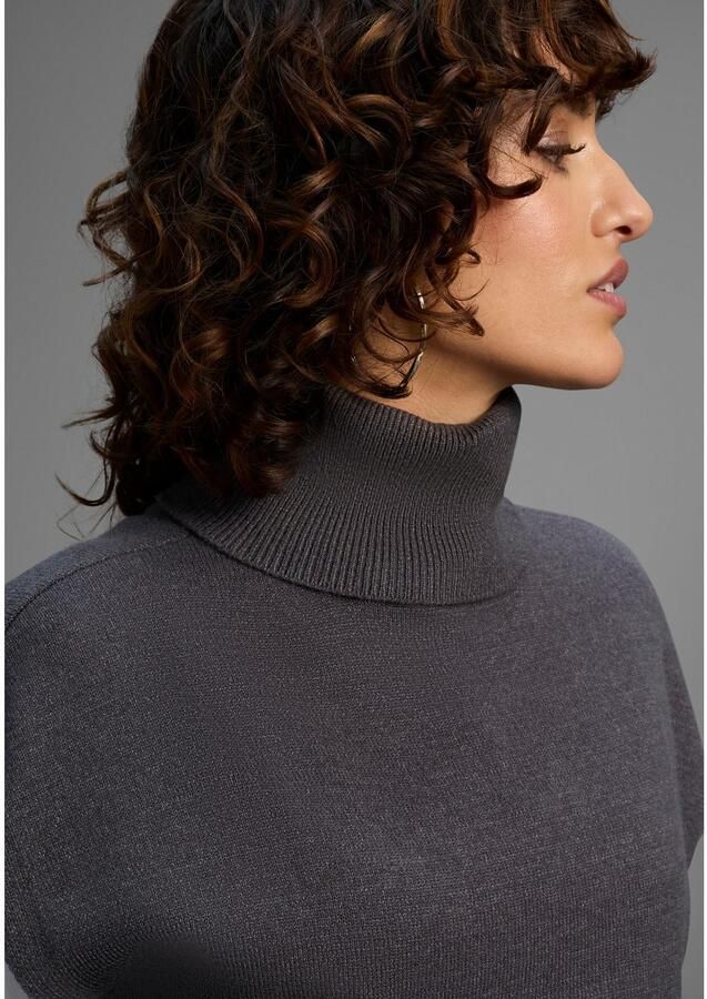 Laura Scott Slip-over zachte overgangsbreisel met coltrui nieuwe collectie