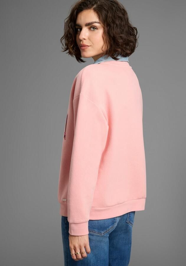 Laura Scott Sweatshirt Geruwde sweatstof met modieuze print en ronde hals - Foto 4