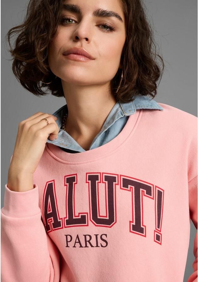 Laura Scott Sweatshirt Geruwde sweatstof met modieuze print en ronde hals - Foto 3