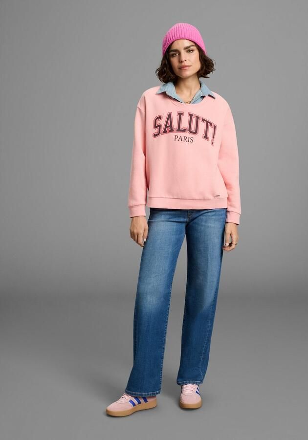 Laura Scott Sweatshirt Geruwde sweatstof met modieuze print en ronde hals - Foto 5