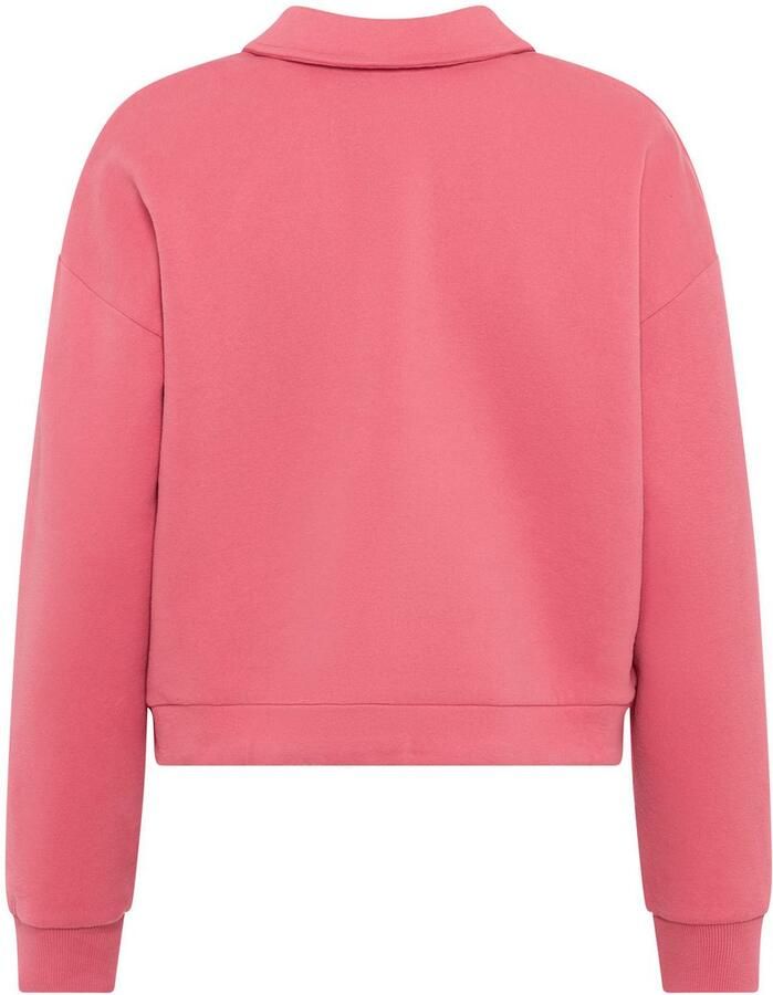 Laura Scott Sweatshirt Zachte katoenmix met V-hals en koord aan de zoom