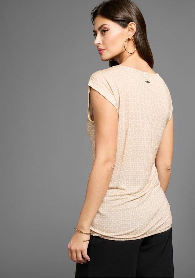 Laura Scott T-shirt figuurvolgende pasvorm gedessineerd ronde hals - Foto 7