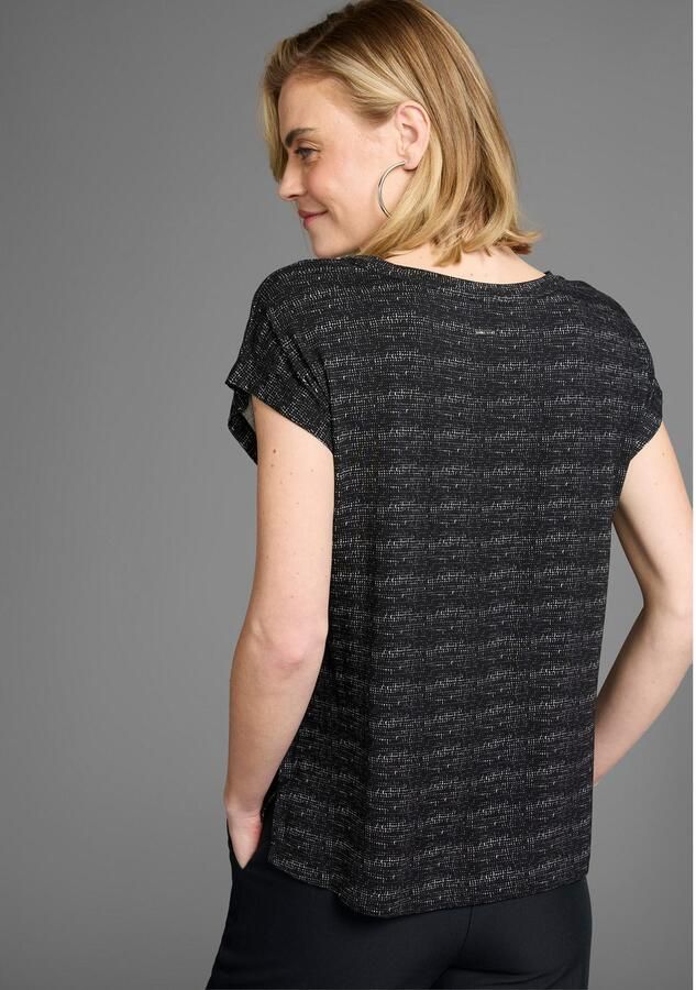 Laura Scott T-shirt in bijzondere melange-look met opschrift - Foto 6