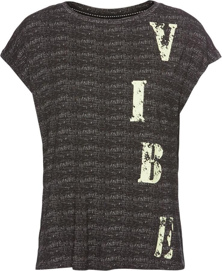 Laura Scott T-shirt in bijzondere melange-look met opschrift