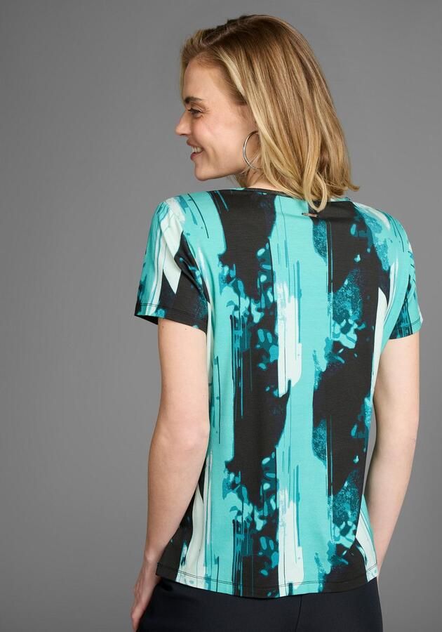 Laura Scott T-shirt met all-over print in waterval-look strikband - Foto 5