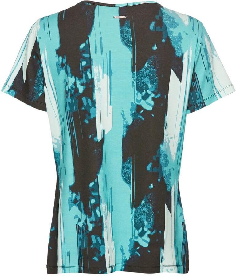 Laura Scott T-shirt met all-over print in waterval-look strikband