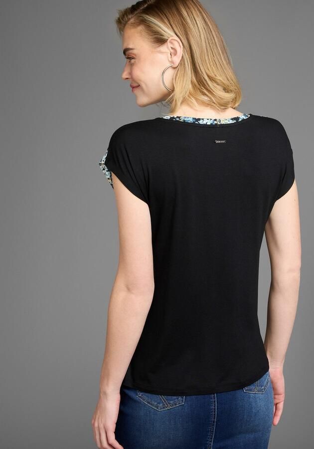 Laura Scott T-shirt met filigraan bloe print - Foto 3