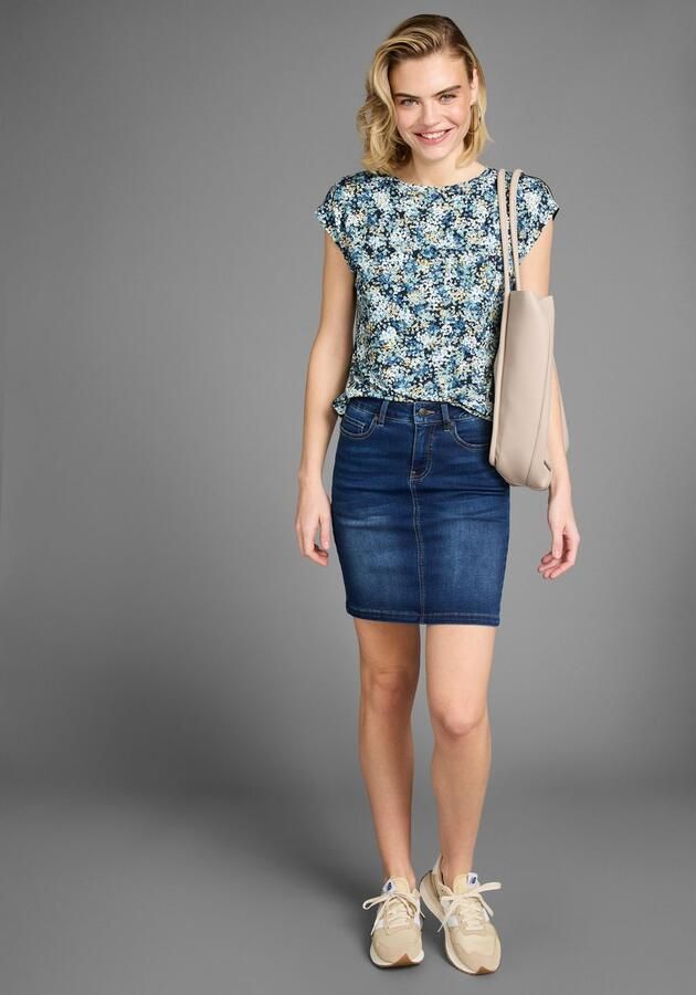 Laura Scott T-shirt met filigraan bloe print - Foto 4